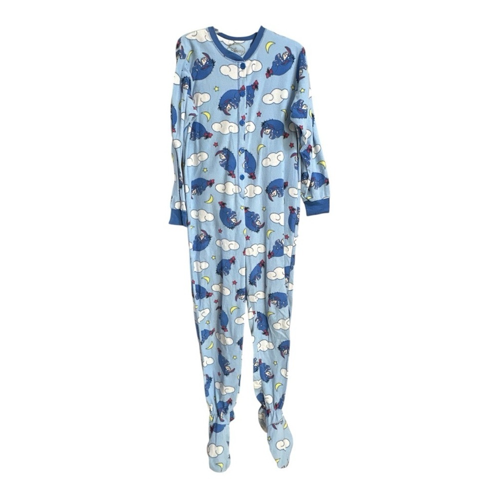 Disney Eeyore Juniors Footed Pajamas, Blue, Sz Large